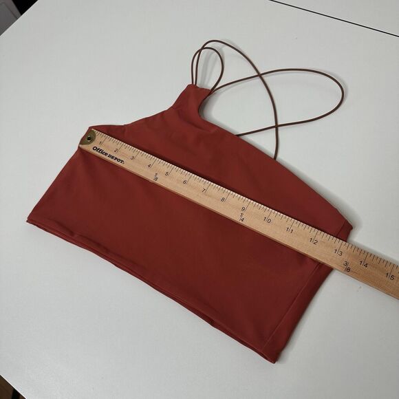 Alix NYC Rust Avon Asymmetrical Neckline One-Shoulder Spaghetti Strap Crop S - Picture 10 of 13